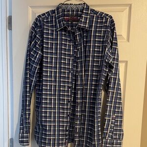 Robert Graham Blue and White Button Down Shirt 1XLT